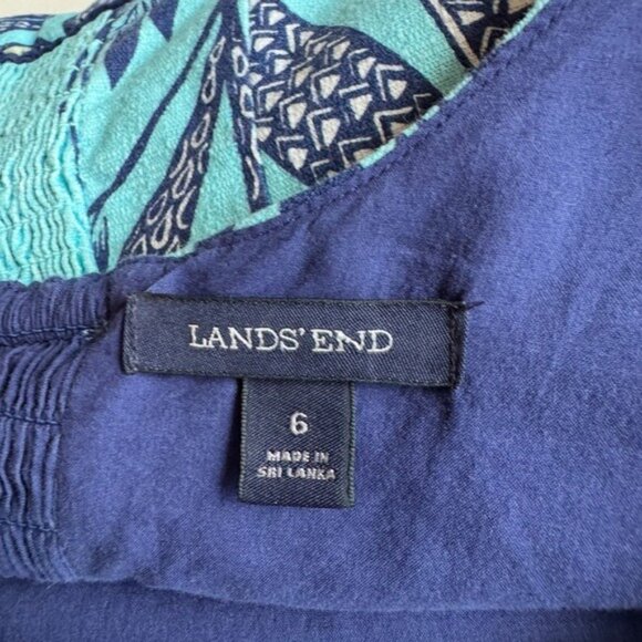 Lands End Blue Radiance Floral Dress Size 6 Beachy Resort Event Blue Boho Fairy - Picture 5 of 7